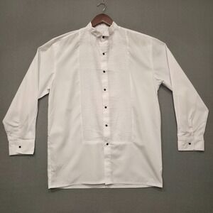 Sean Ray‎ Men's White Black Button Tuxedo Dress Shirt Size Medium